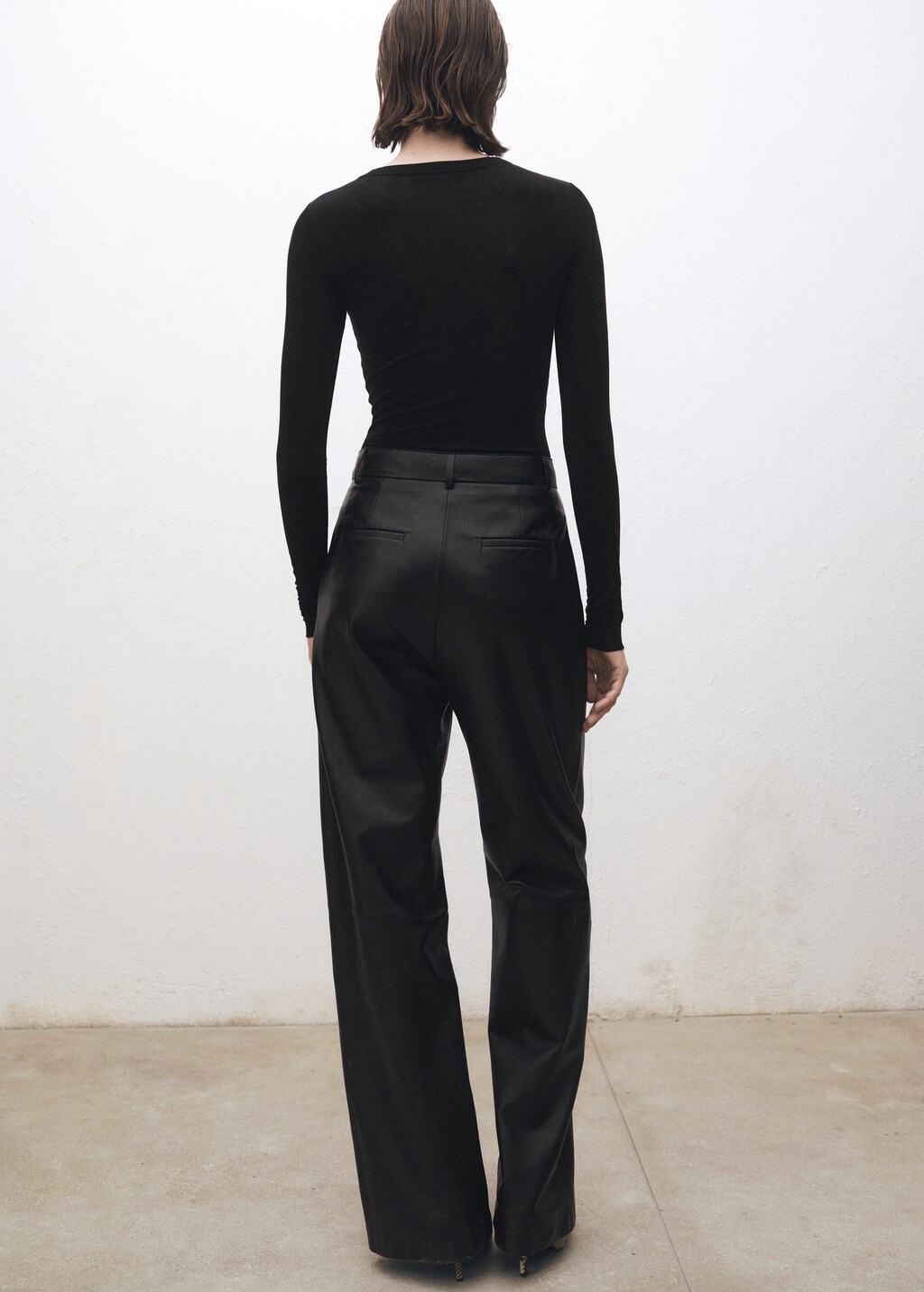 Long-sleeved wool-blend t-shirt - Light/Pastel Brown