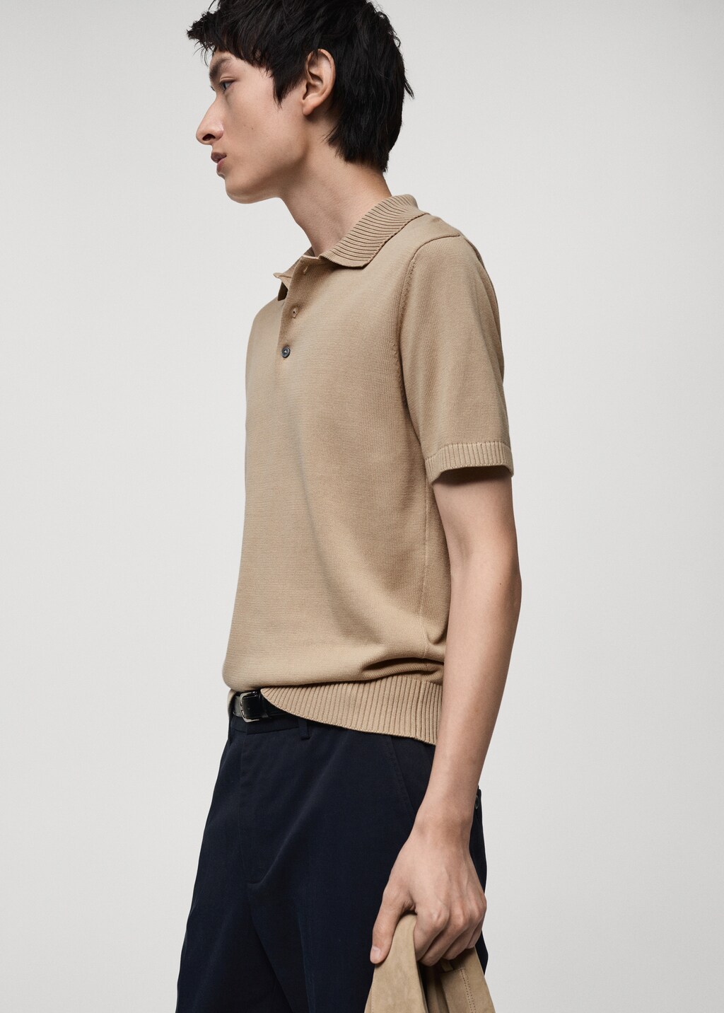 100% cotton knitted polo shirt - Vibrant blue