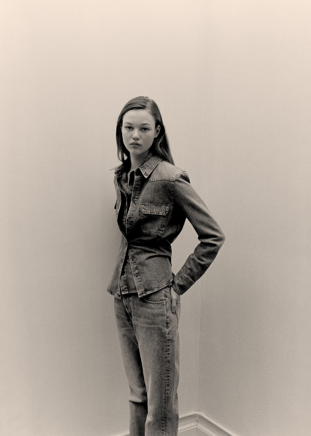 Chest-pocket denim shirt - Medium Blue