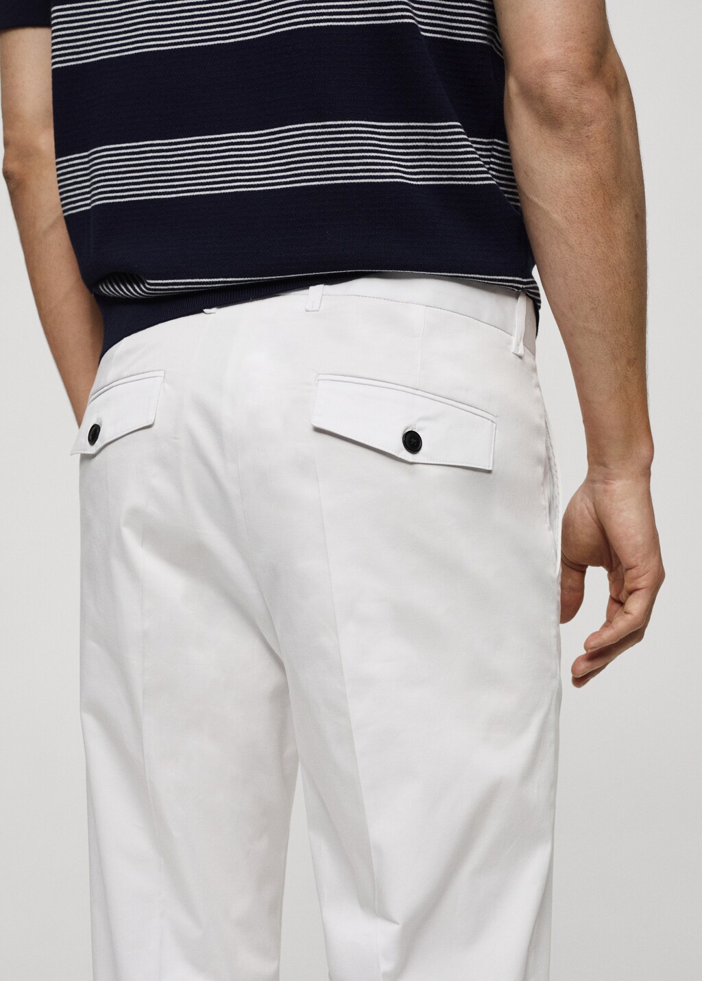 Regular fit structure cotton trousers - Beige