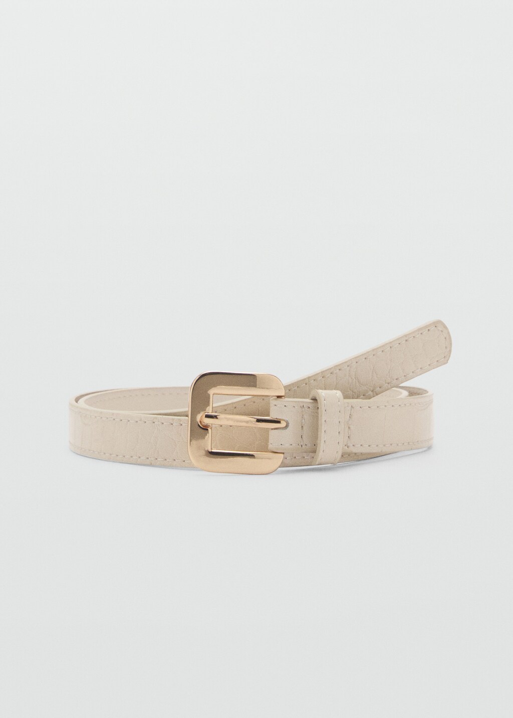 Croco leather-effect belt - Brown