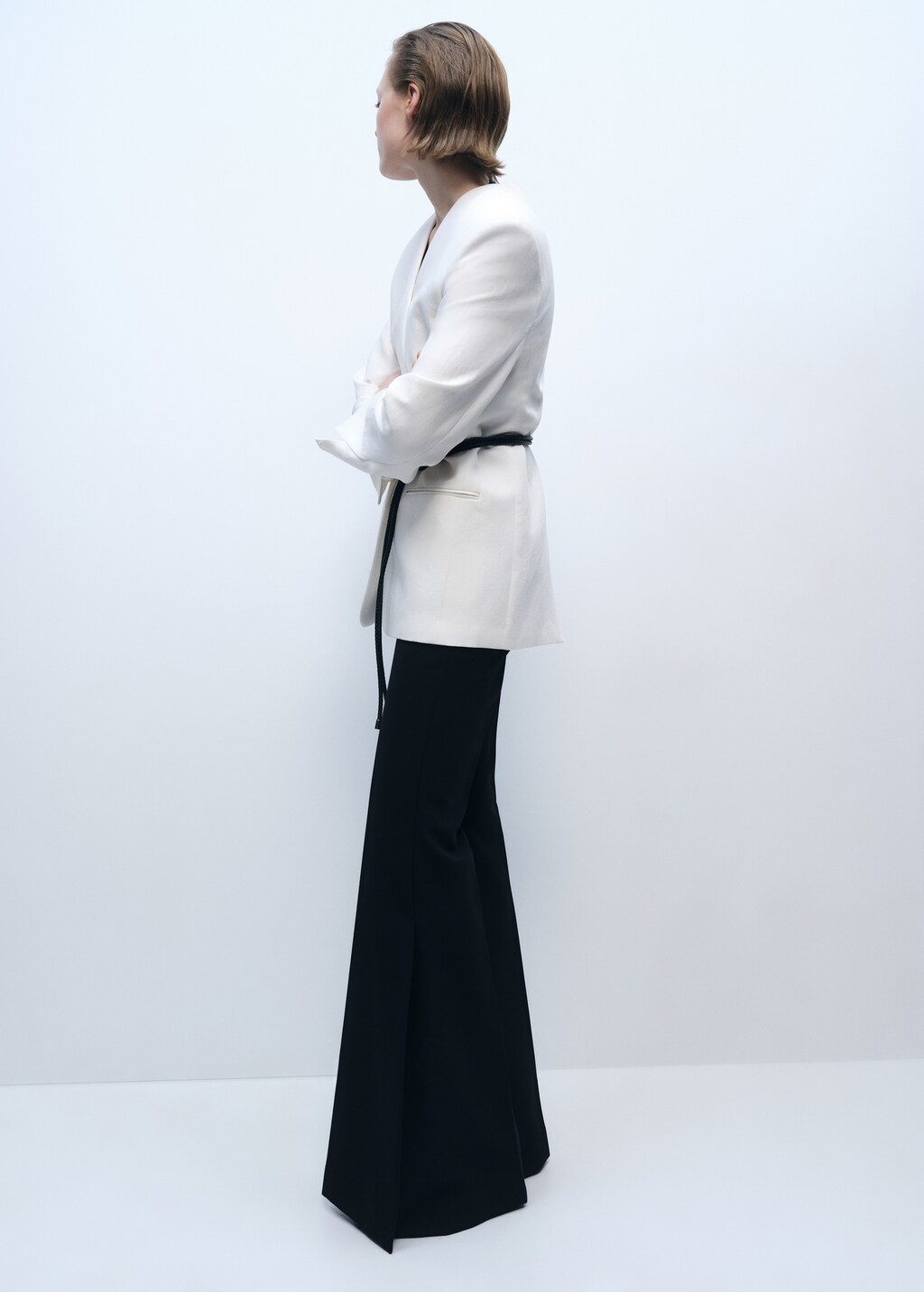 Maxi wideleg suit trousers - Black
