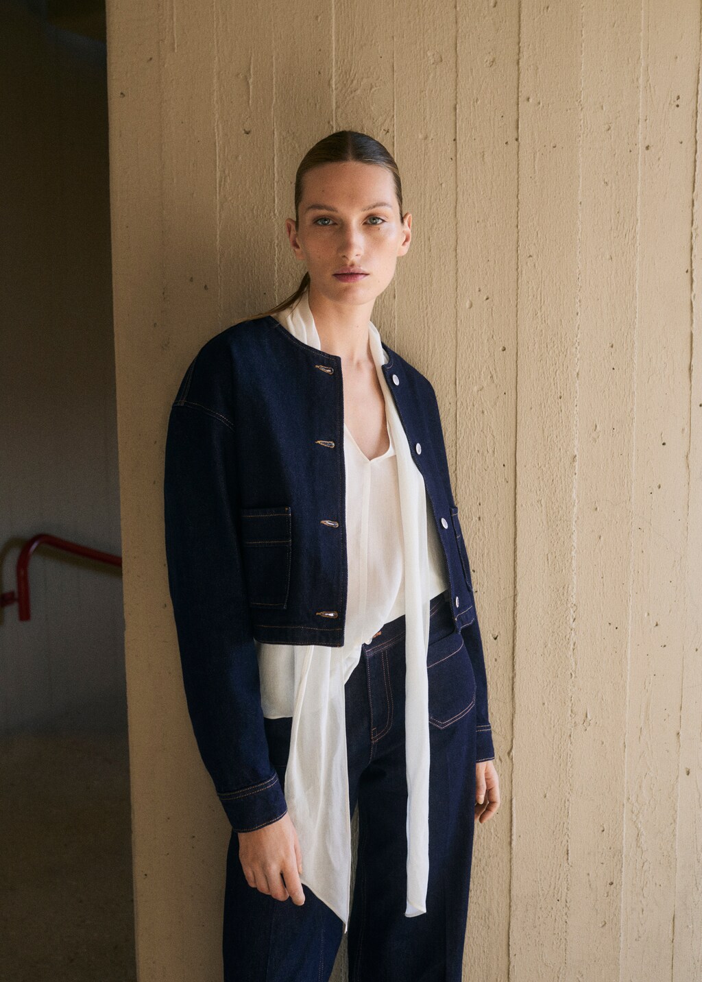 Rinse-wash denim jacket - Open Blue