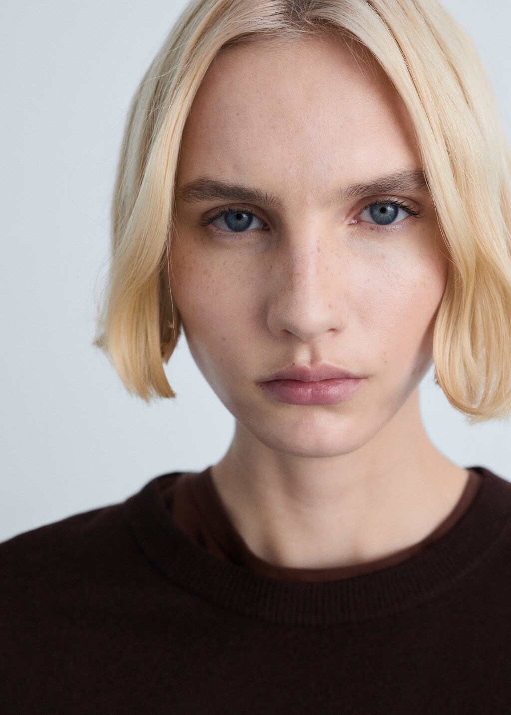 Wool-blend round-neck sweater - Khaki