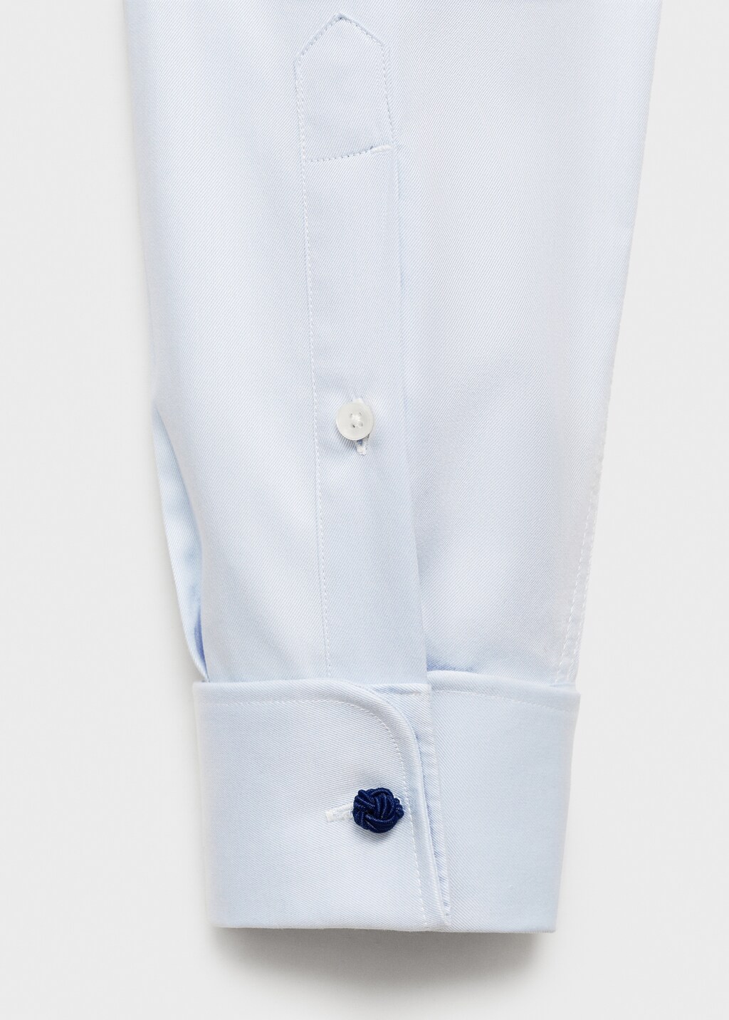 Slim-fit twill fabric suit with shirt cufflinks - White