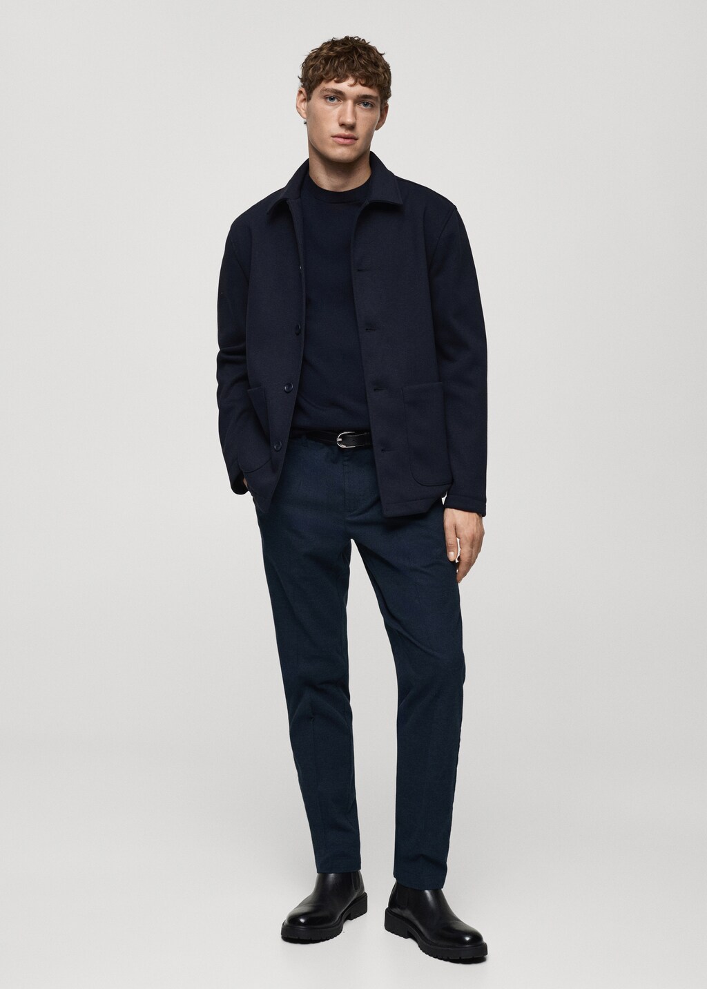 Regular-fit flannel trousers - Light Heather Grey