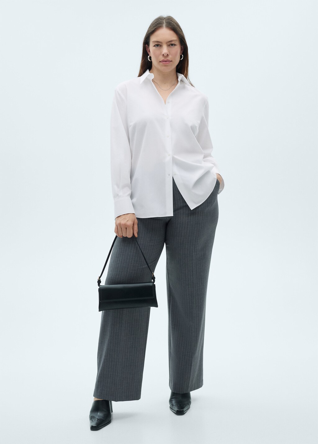 Regular cotton lyocell-blend shirt - Blue