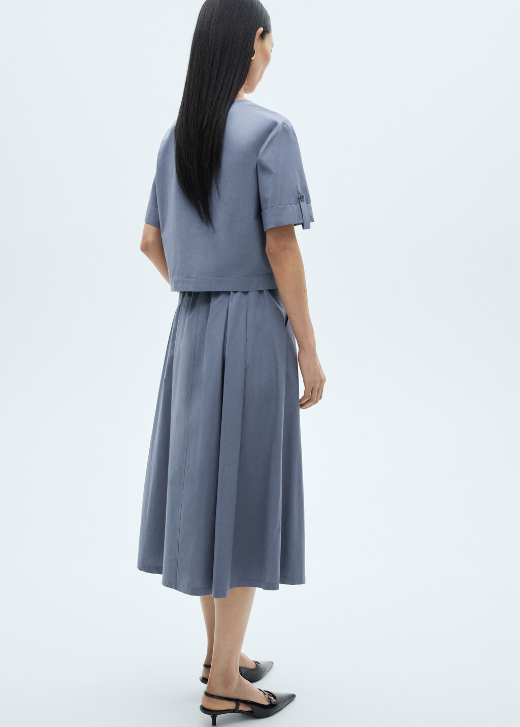Pleated midi-skirt - Ecru