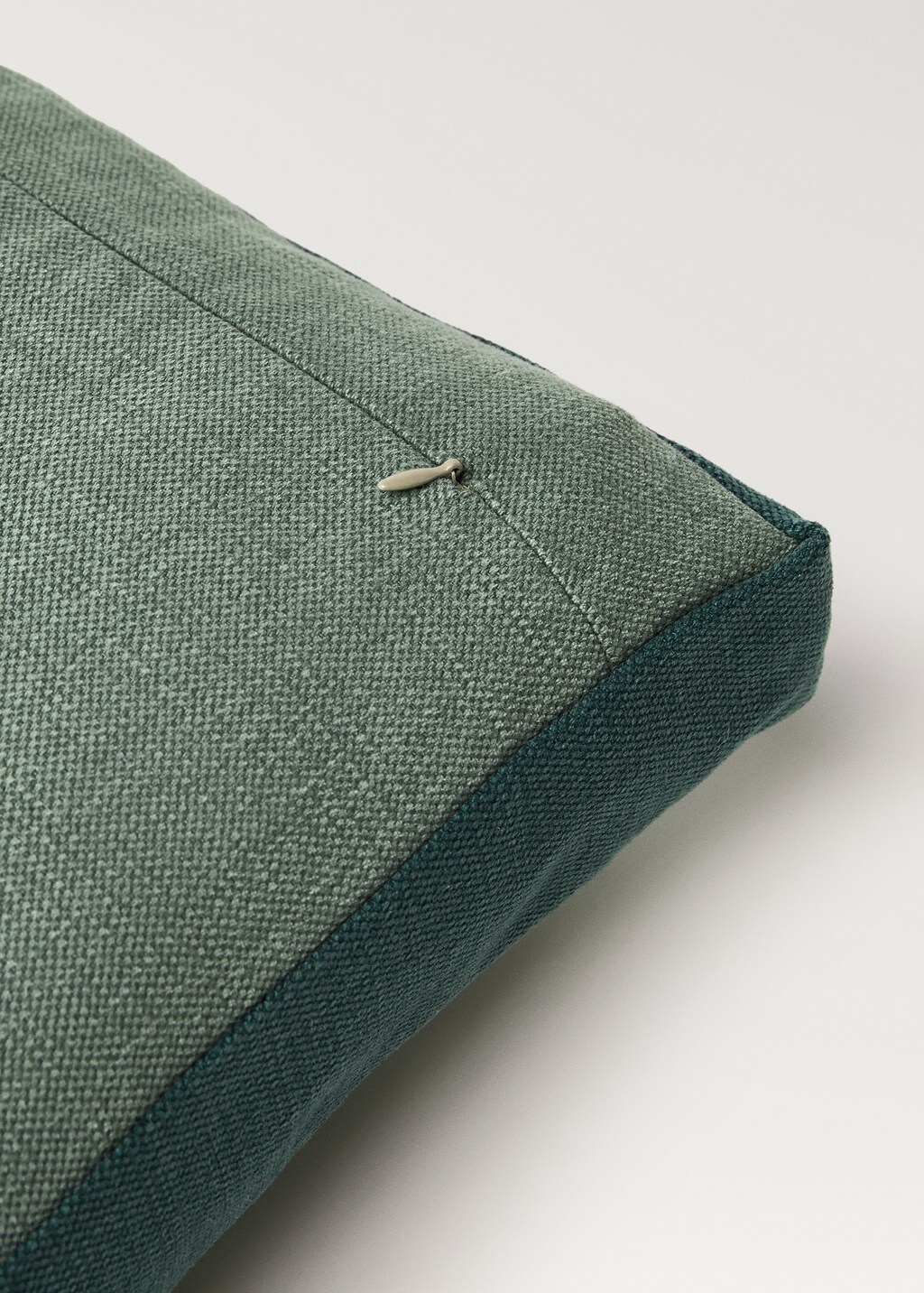 Two-tone linen box cushion cover - Blue