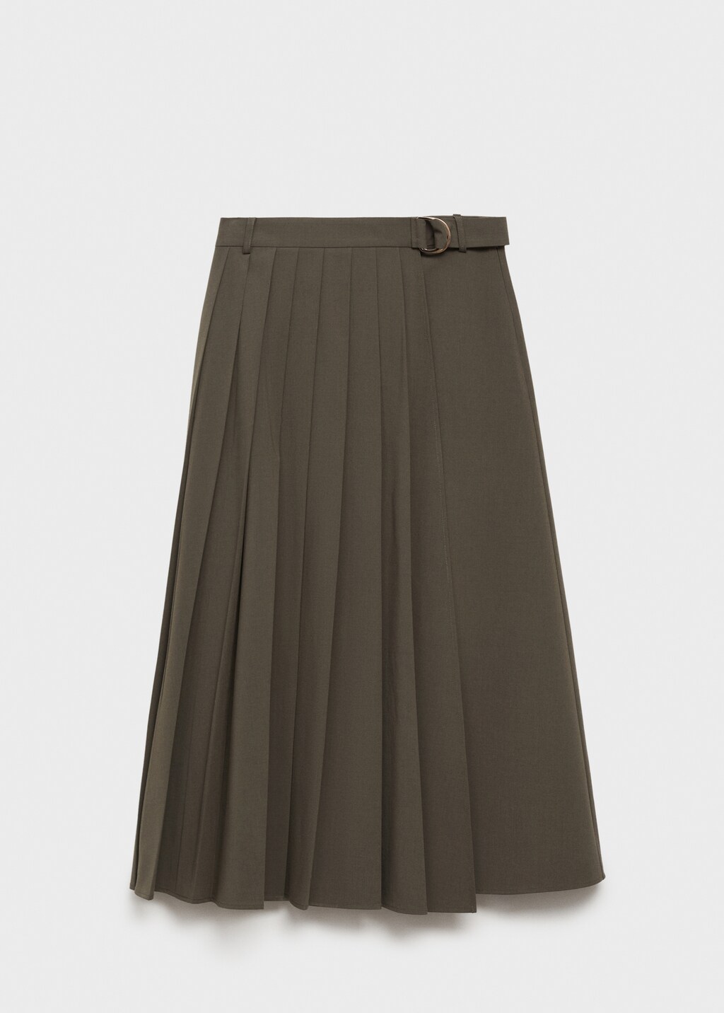 Pleated skirt with belt - Khaki
