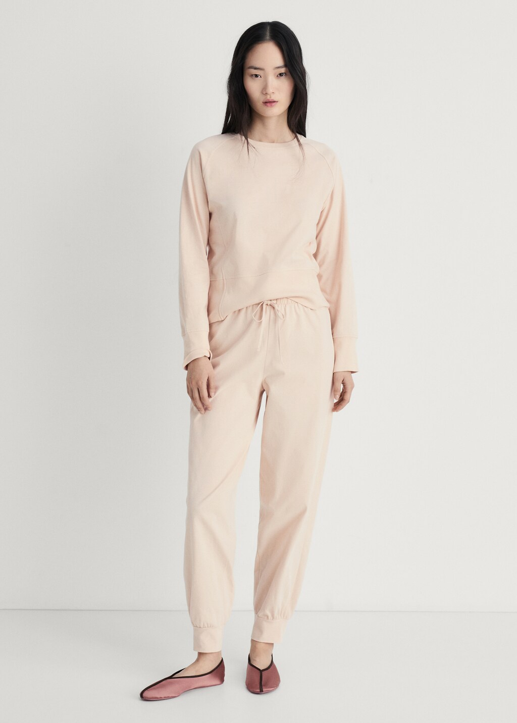 Cotton trousers with soft finish - Aqua Green