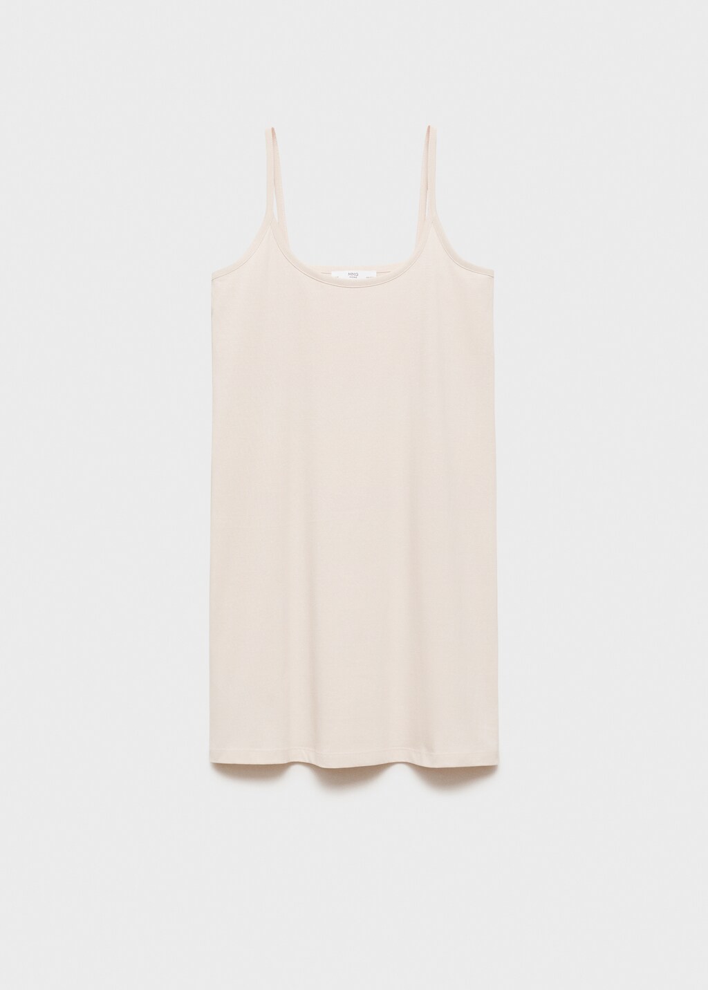 Plain cotton nightgown with straps - Medium Grey