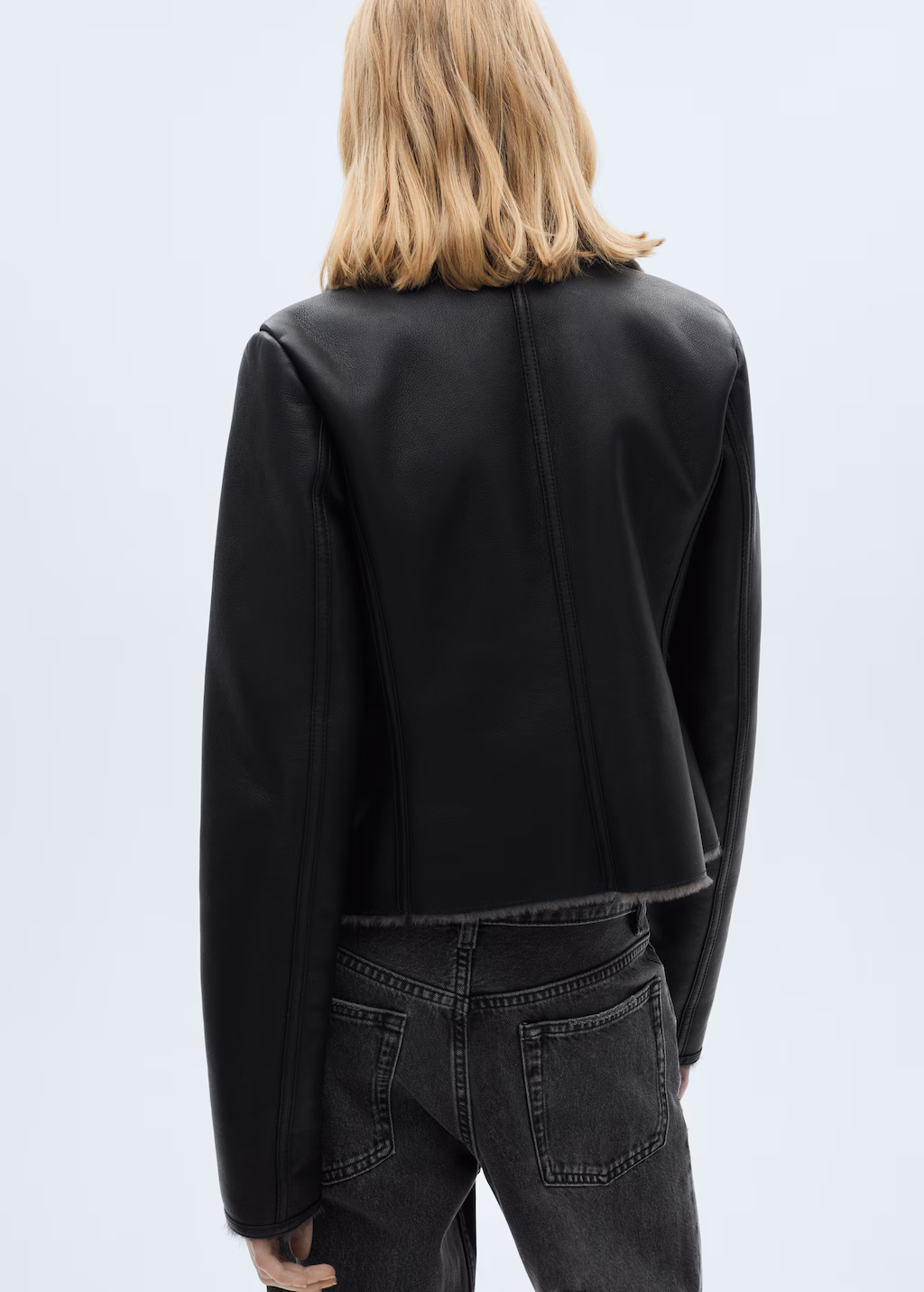 Jacket with shearling-effect lining - Black