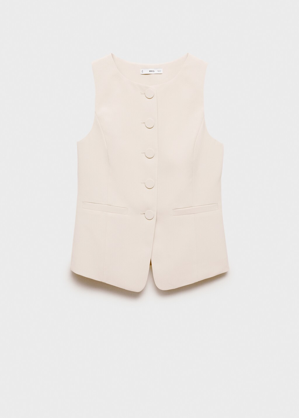 Suit waistcoat with buttons - White