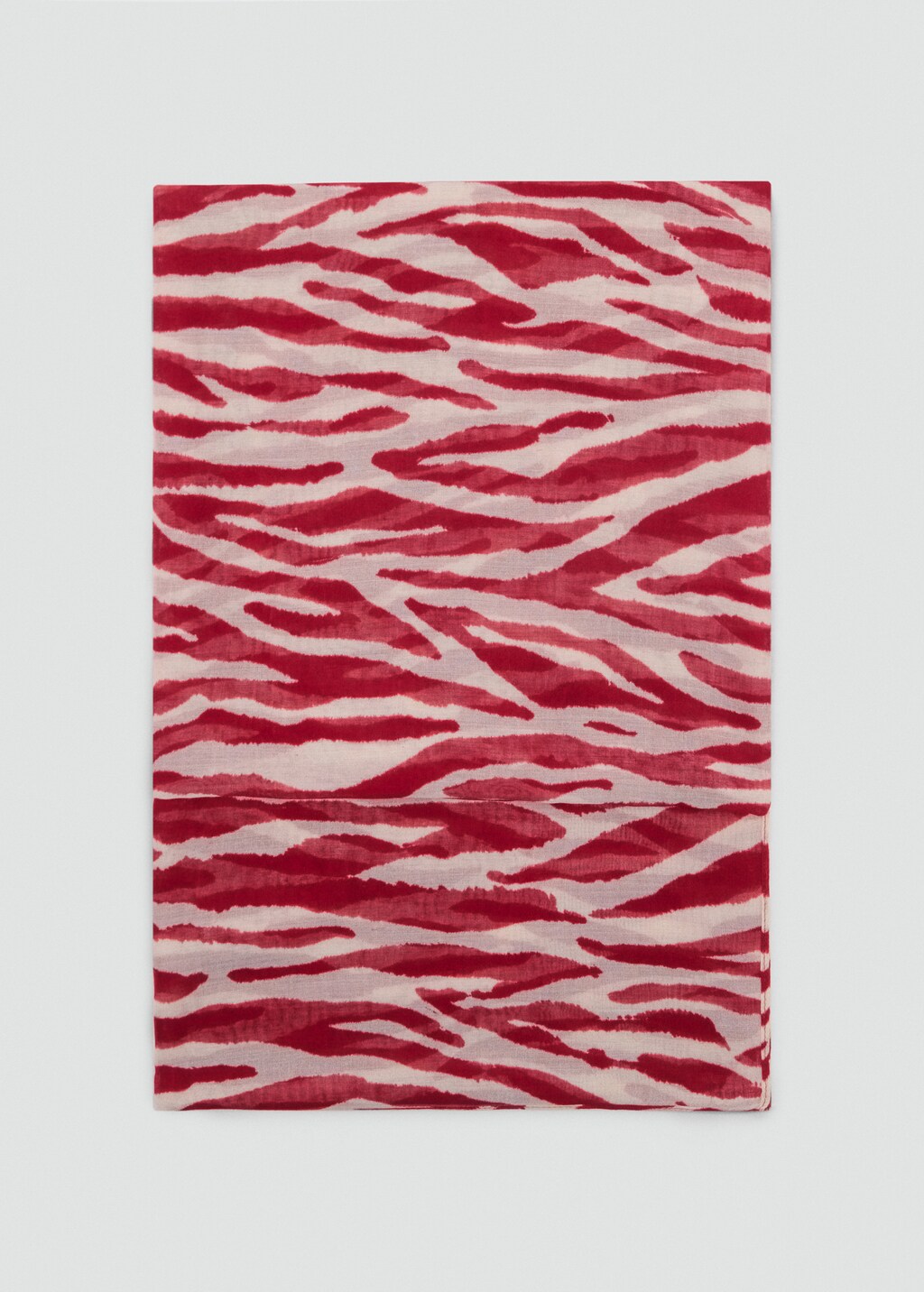 Zebra cotton blend scarf - Red