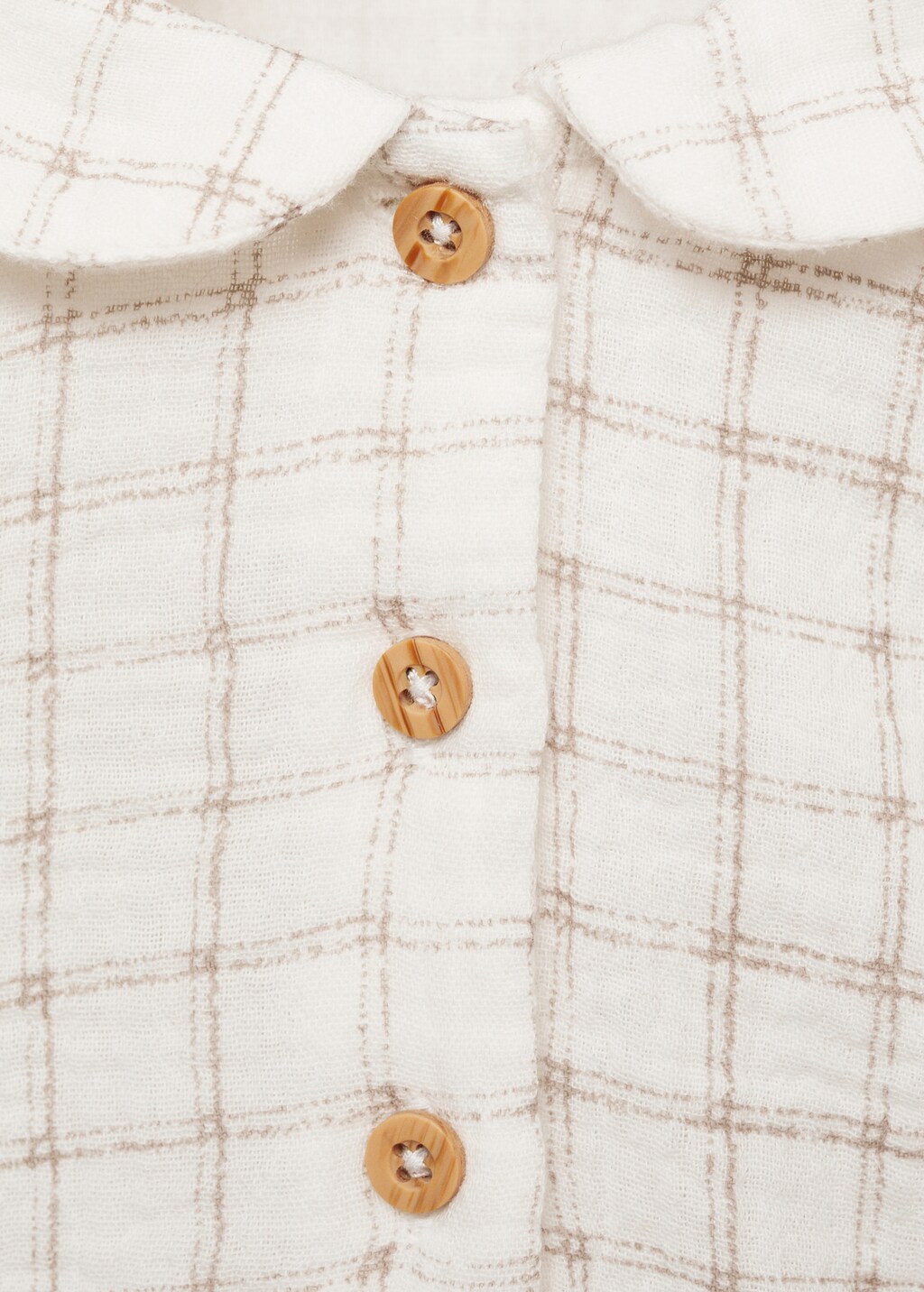 Check cotton blouse - Off White