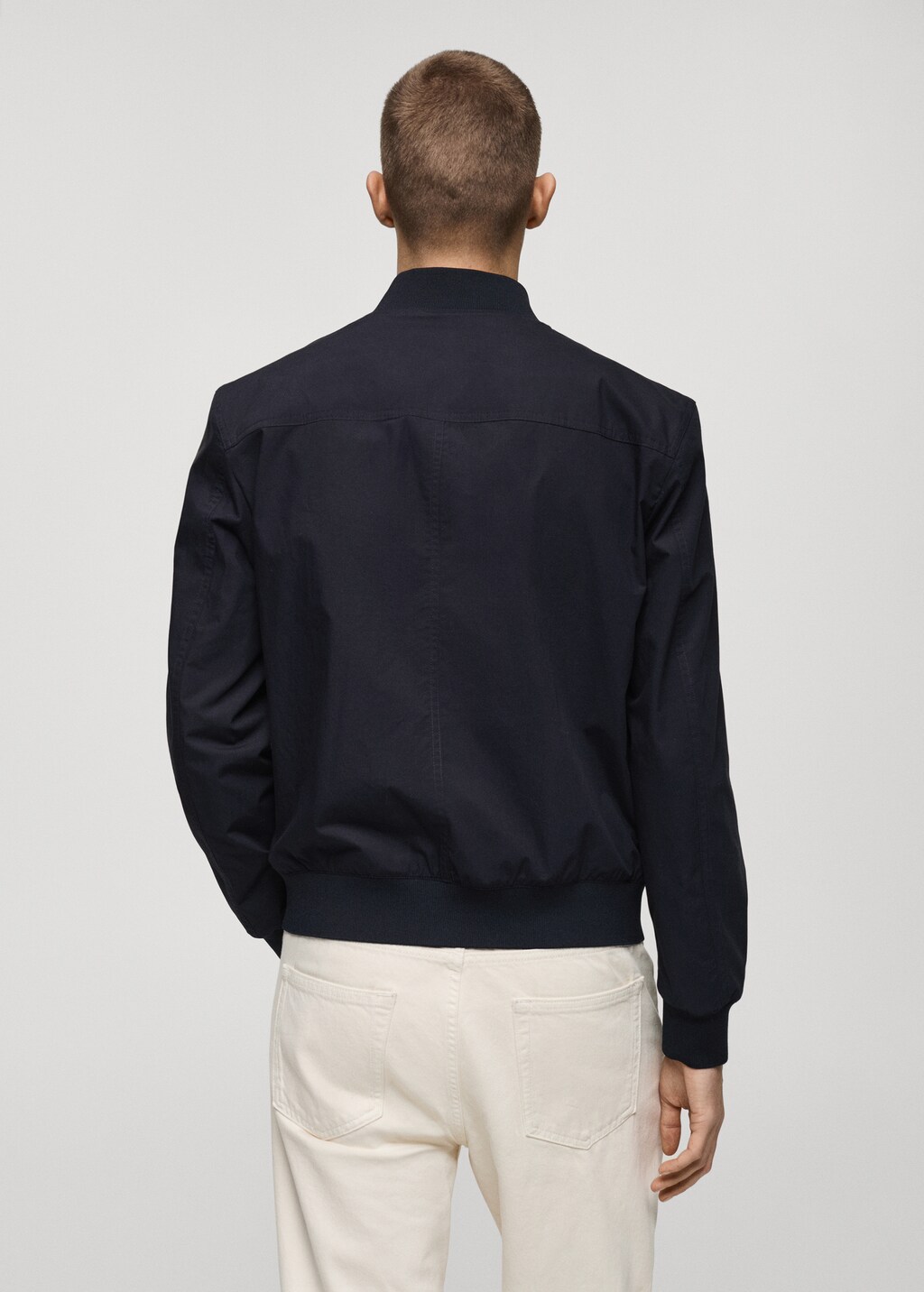 100% cotton bomber jacket - Dark Navy