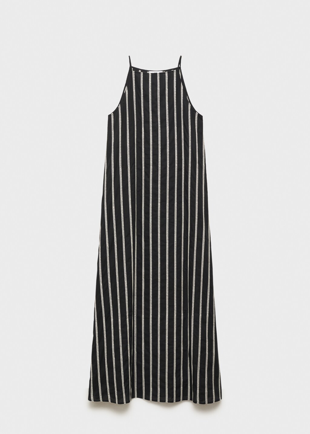 Embroidered halter-neck dress - Black