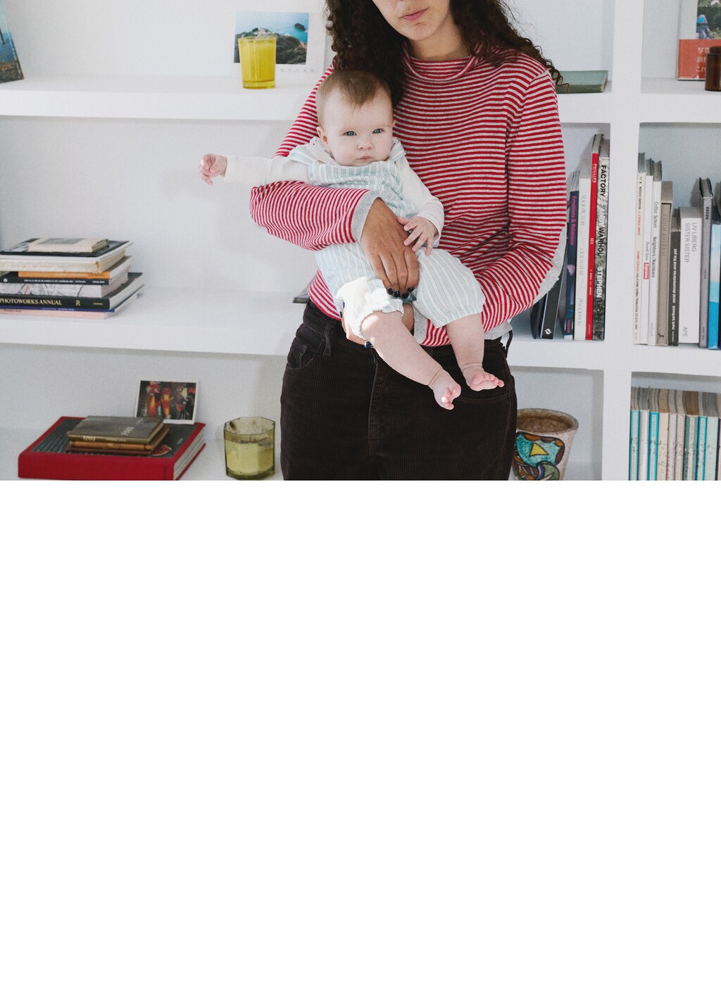 Striped cotton dungarees - Pastel Green