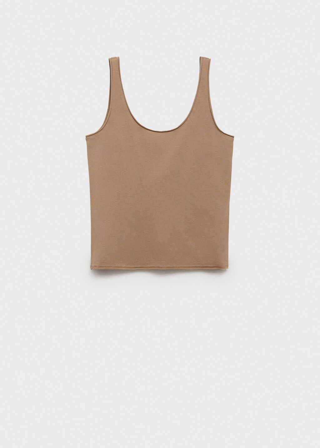 Cotton round-neck top - Aqua Green