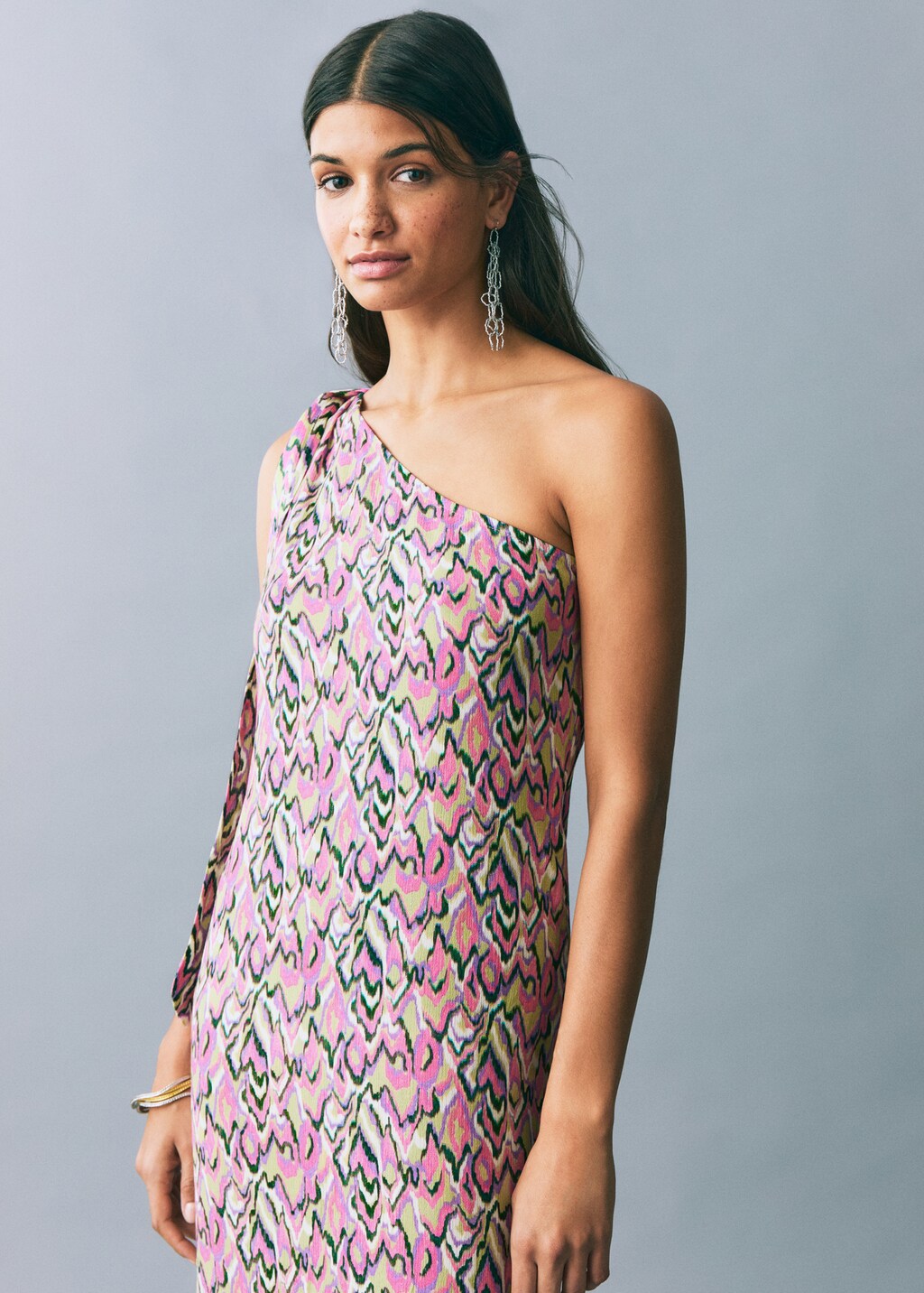 Printed bow dress - Lime