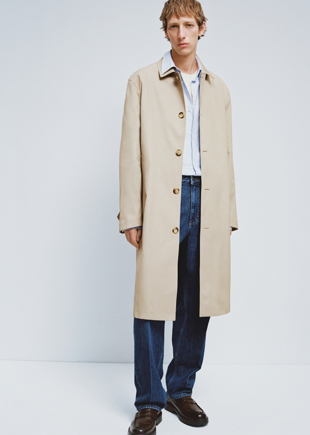 Relaxed-fit water-repellent trench coat - Beige