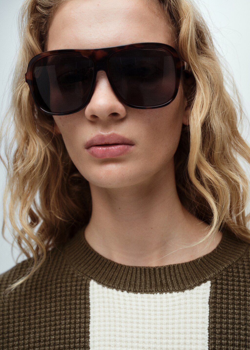 Knit striped sweater - Black