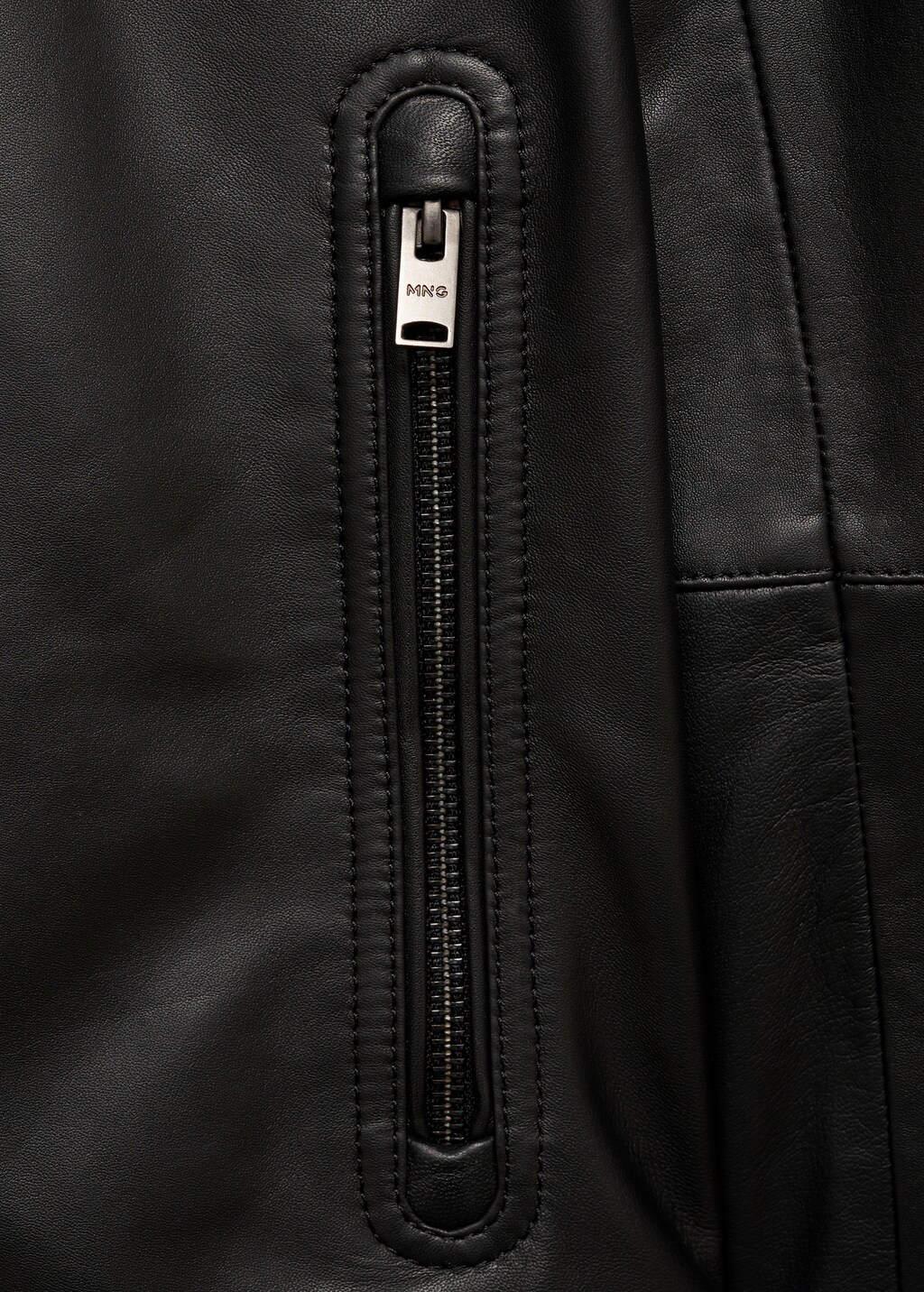 Nappa leather biker jacket - Black