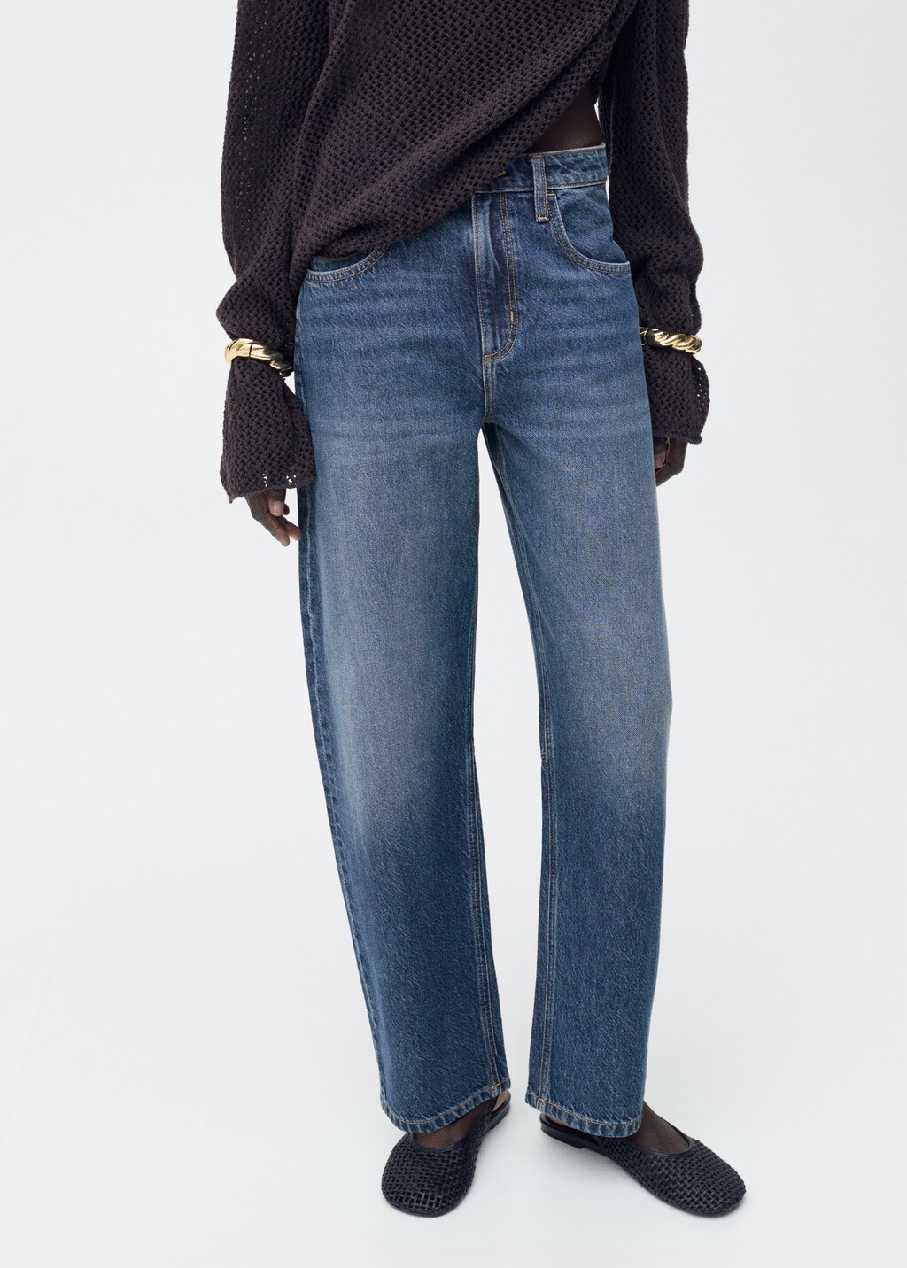 High-rise balloon jeans - Dark Blue