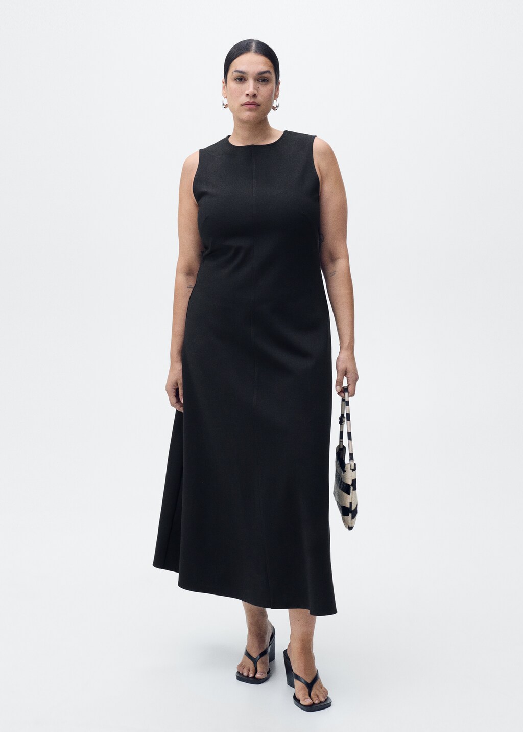Flared midi-dress - Black