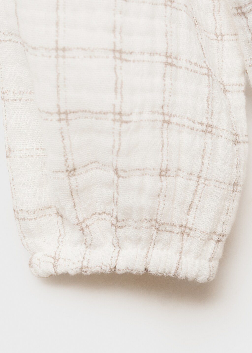 Check cotton blouse - Off White