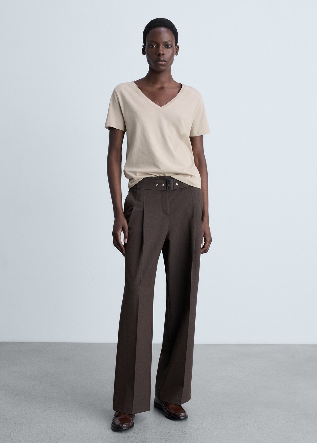 V-neck cotton T-shirt - White