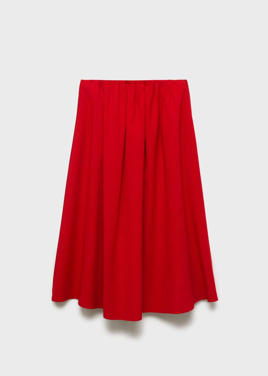 Long skirt with gathered waist - Red