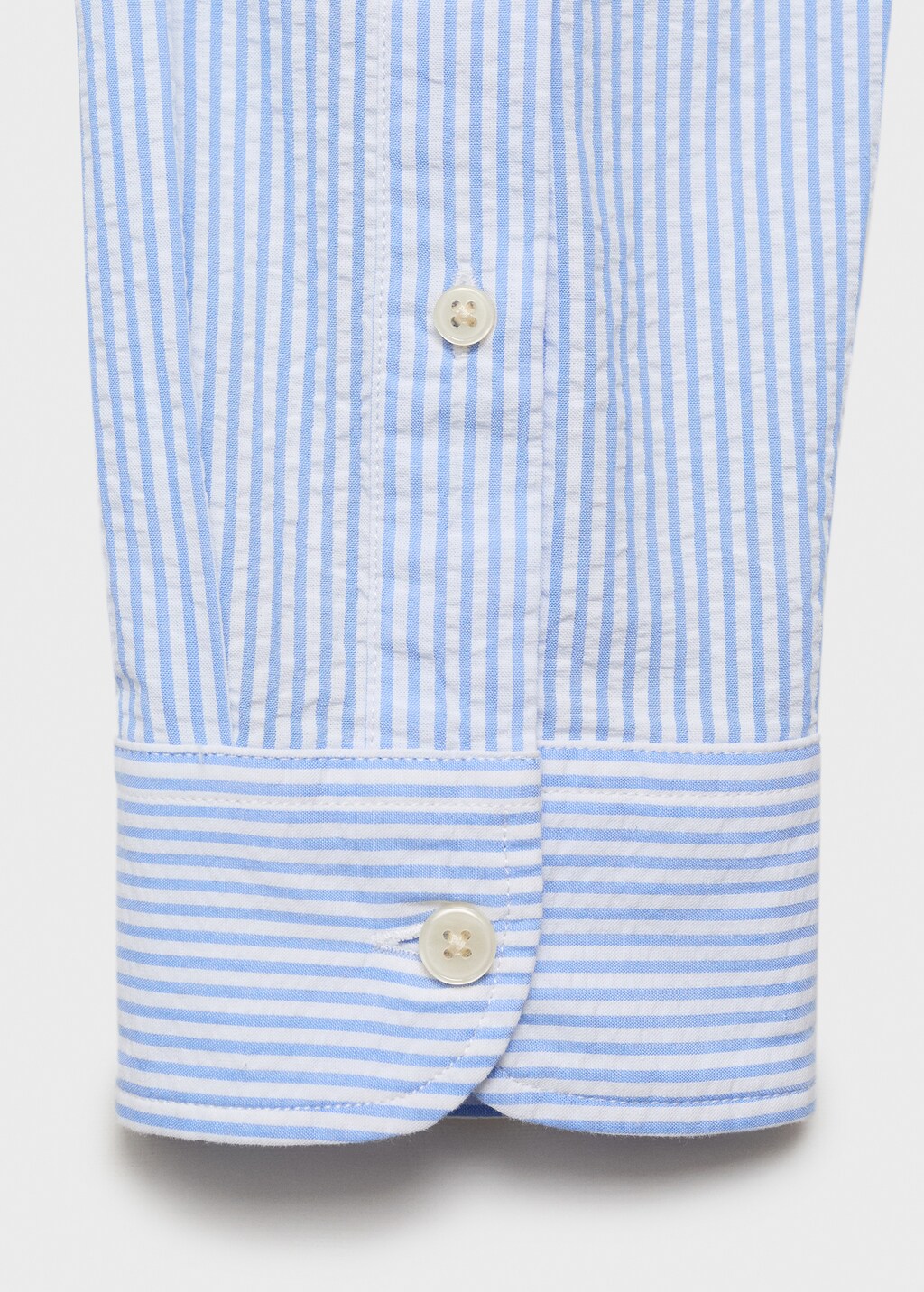 Striped seersucker shirt - Sand