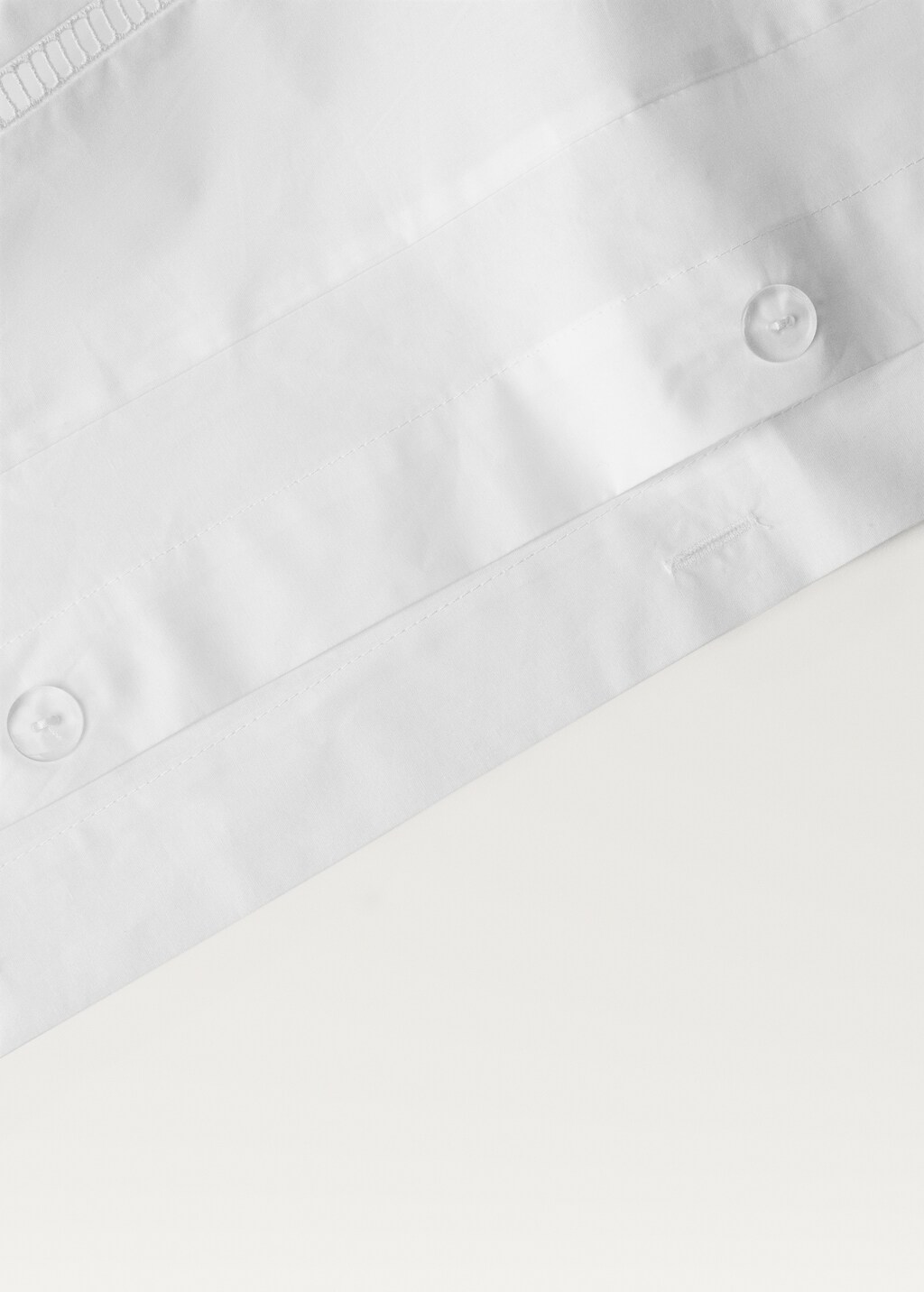 Cotton percale duvet cover with hemstitch, 150/160 cm - White