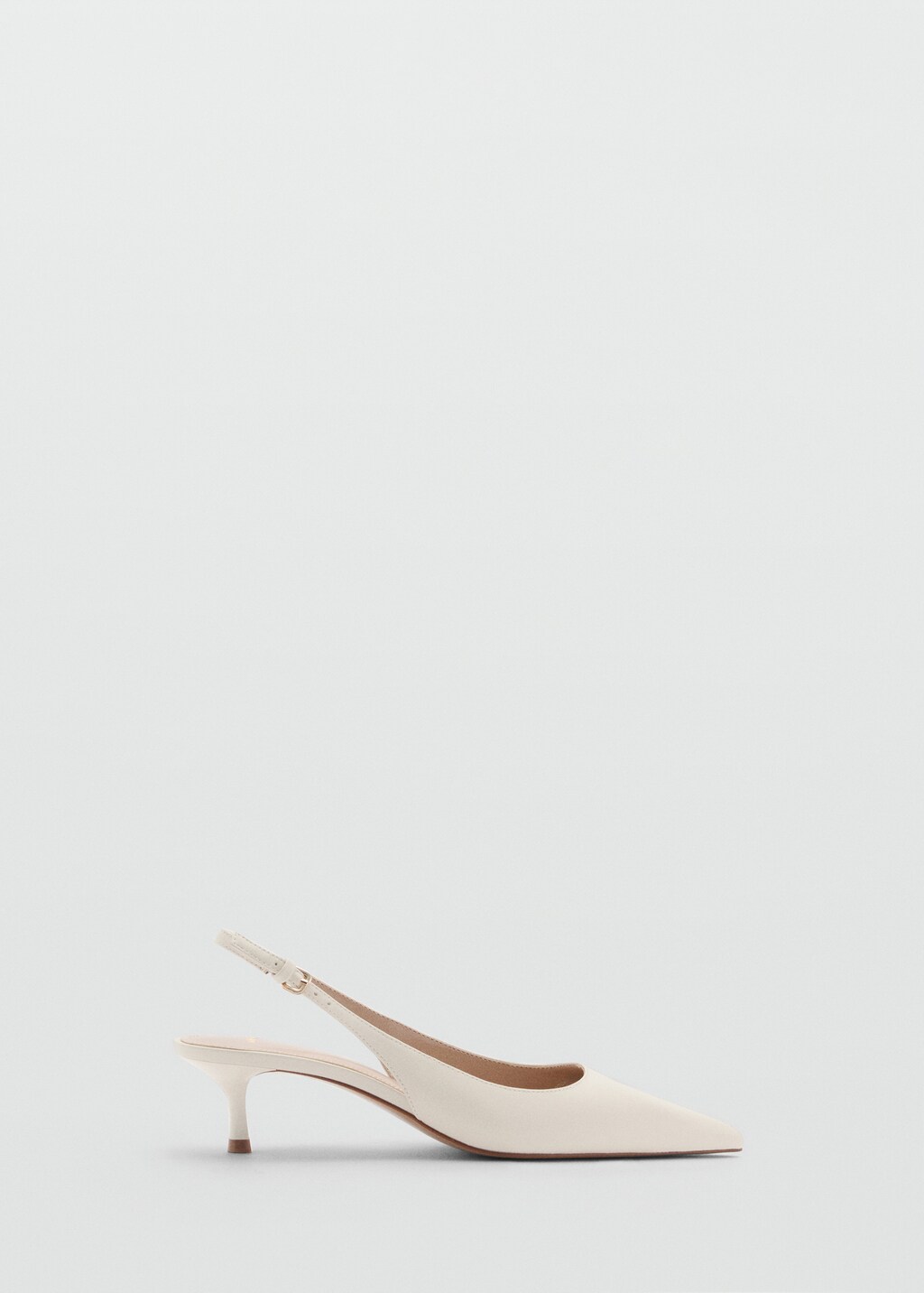 Pointed kitten-heel shoes - Ecru