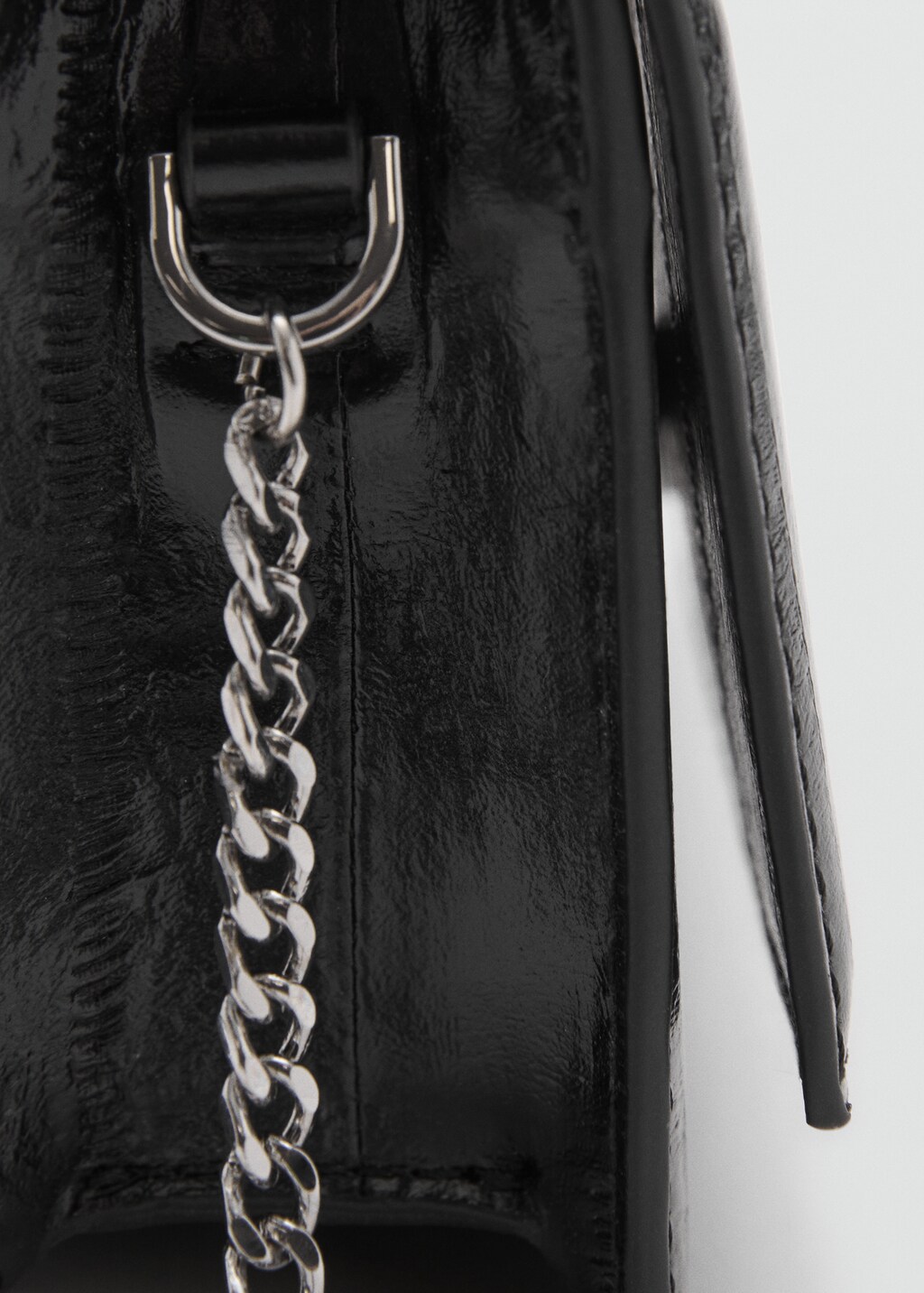 Textured leather effect bag - Silver