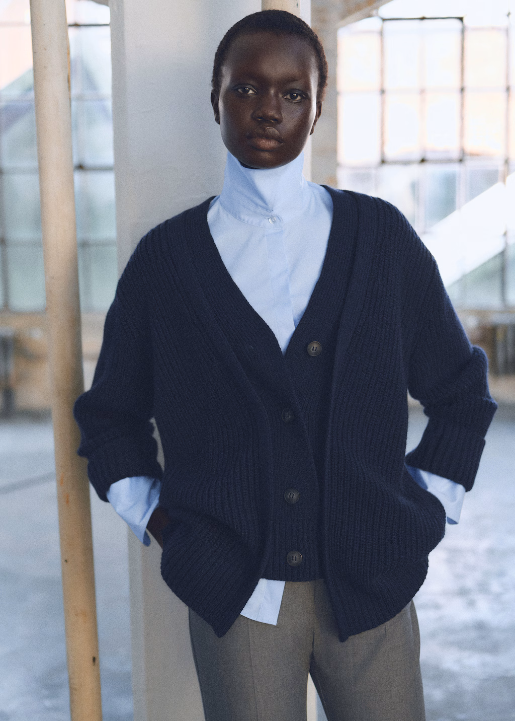 Fitted cotton shirt - White