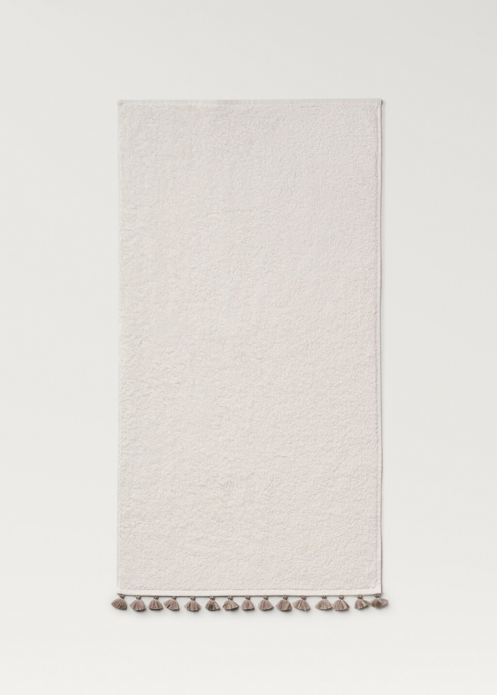 Contrasting pom-pom washbasin towel - White