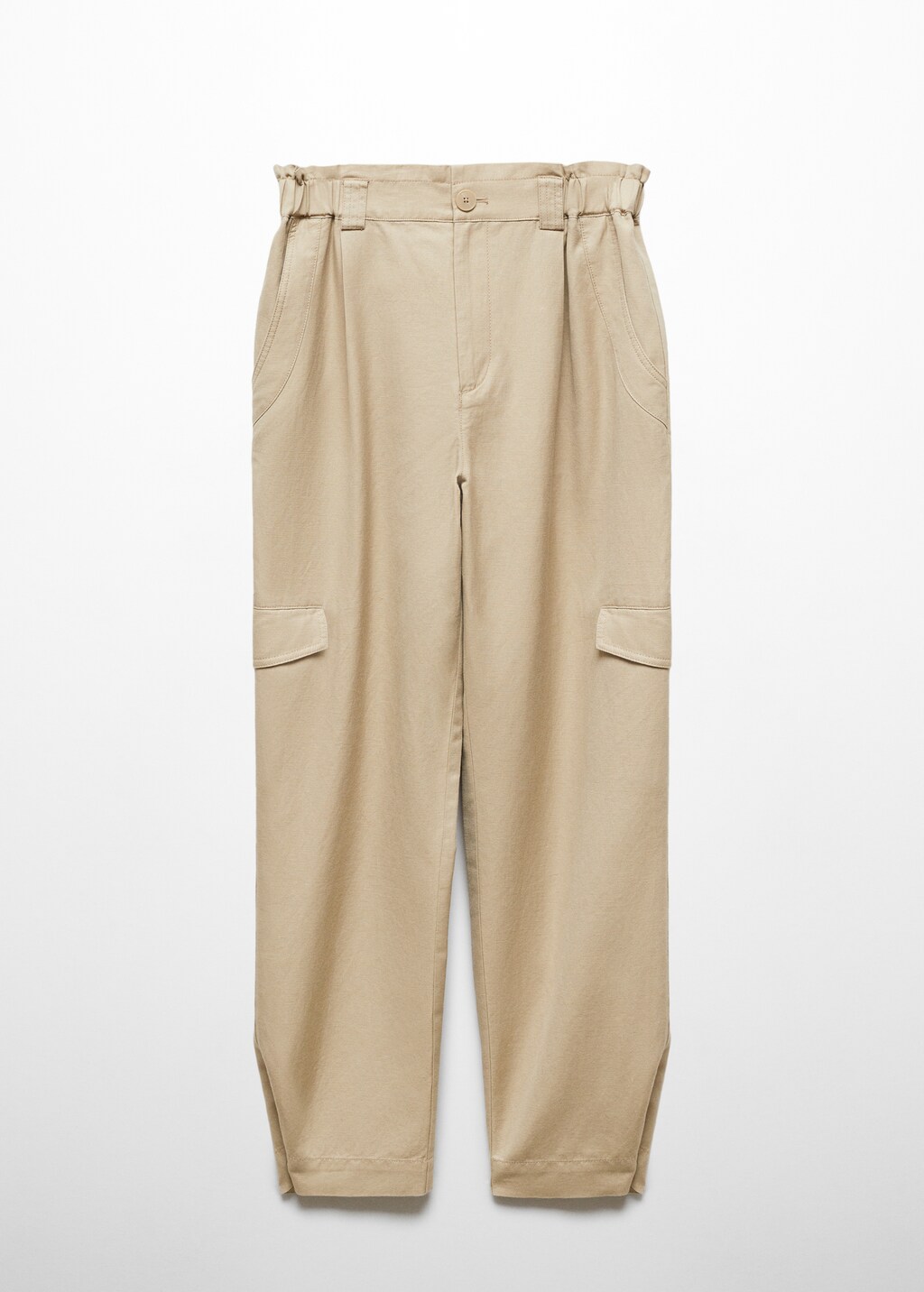 Linen cargo trousers - Beige