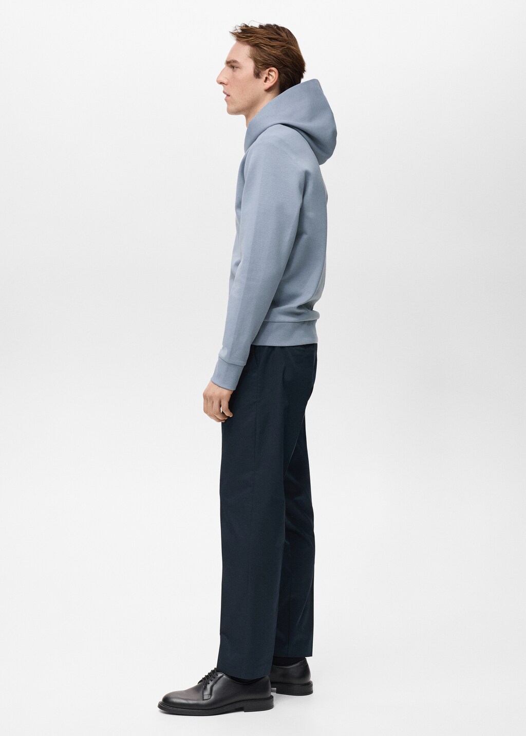 Regular-fit cotton hoodie - Night Blue