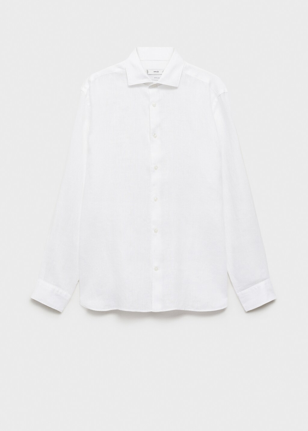 100% linen slim-fit shirt - Dark Navy