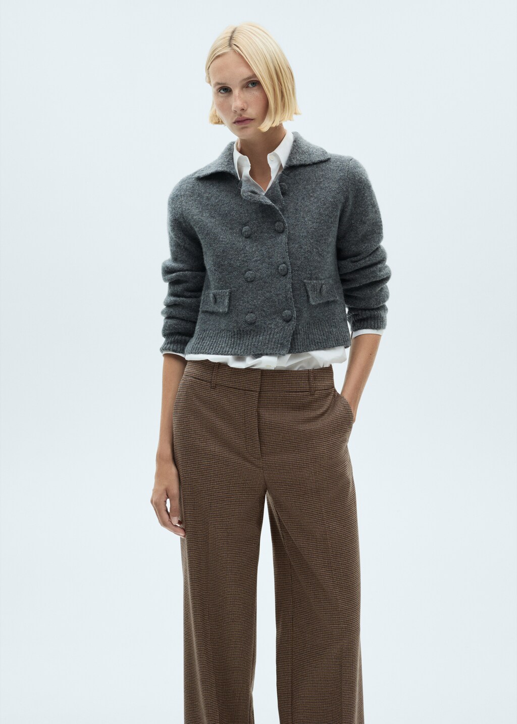 Mid-rise wideleg trousers - Brown