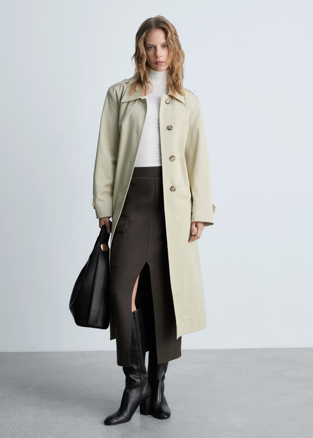 Turtleneck long-sleeved t-shirt - Black