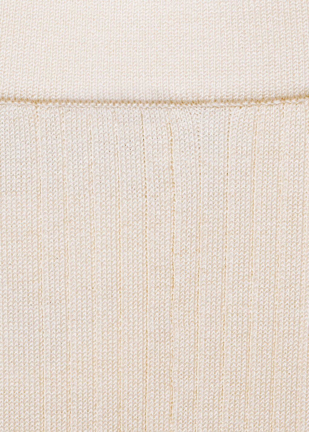 Flared rib-knit trousers - Ecru