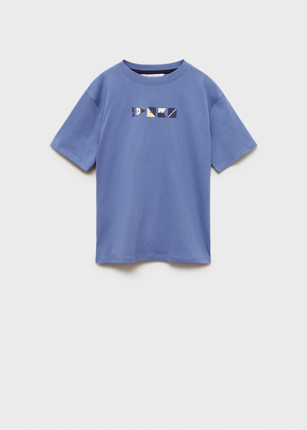 Cotton t-shirt with printed drawing - Blue
