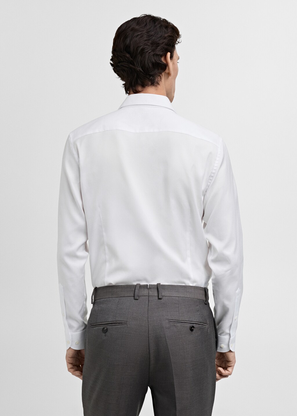 Slim-fit cotton suit shirt - White