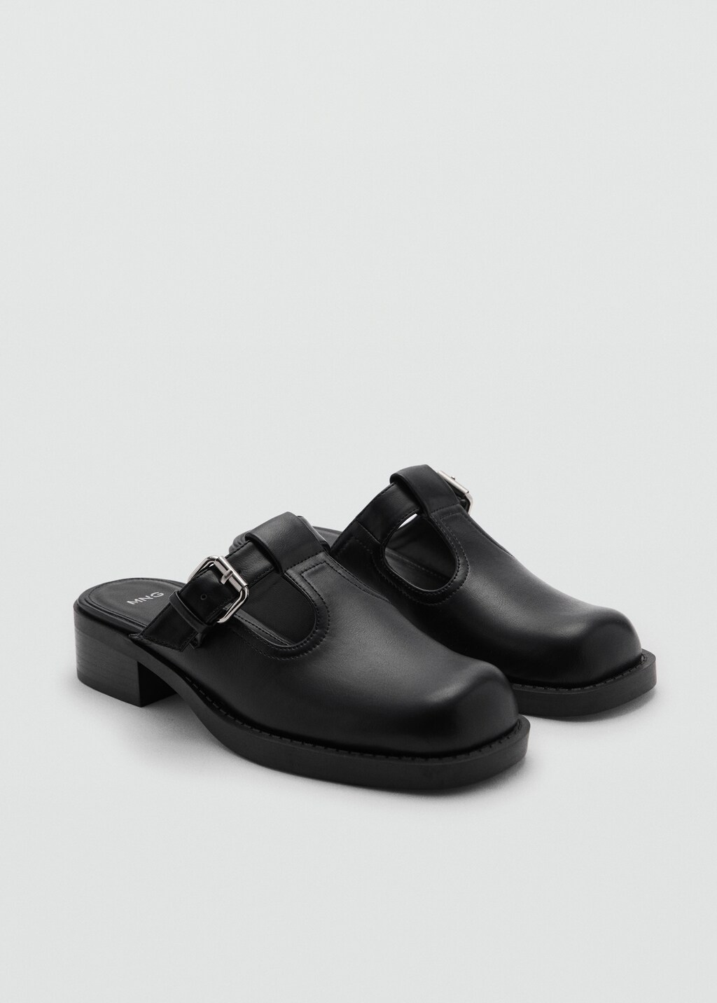 Mule-style clogs with buckle - Black