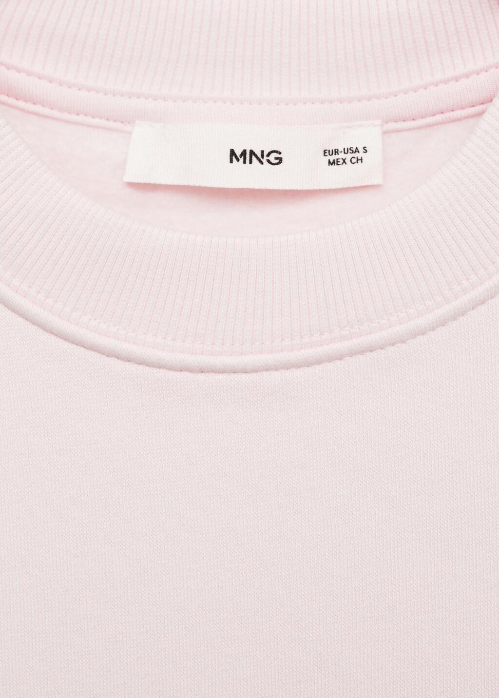 Round-neck cotton sweatshirt - Pastel Pink