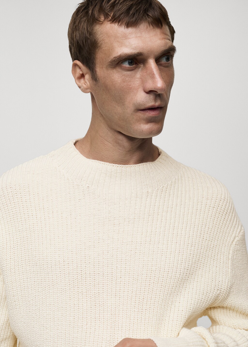 Knitted cotton sweater - Off White